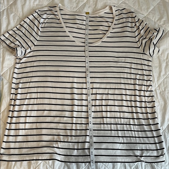 a new day Black and White Striped Scoop Neck Tee - Picture 3 of 6